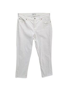 Abercrombie Fitch 90s Straight Jeans Womens White Curve Love Stretch Denim Sz 32